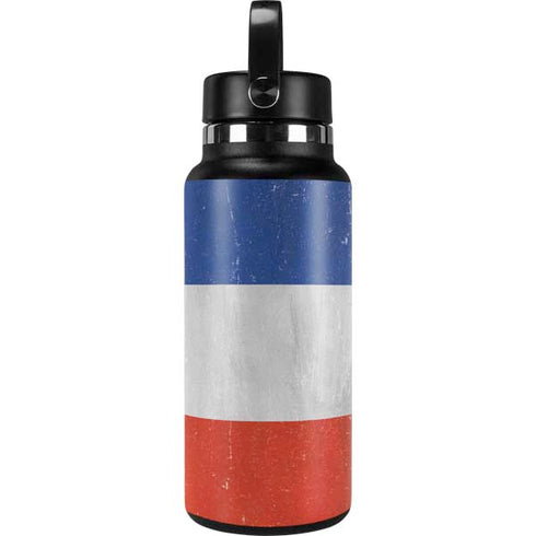 French Flag Distressed Hydro Flask 32oz Wide Mouth Skin